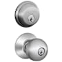 Schlage Orbit Single Cylinder Keyed Entry Door Knob Set and Deadbolt Combo Satin Chrome