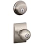 Schlage Orbit Single Cylinder Keyed Entry Door Knob Set and Deadbolt Combo with Century Rose Satin Nickel