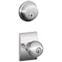 Schlage Orbit Single Cylinder Keyed Entry Door Knob Set and Deadbolt Combo with Century Rose Bright Chrome