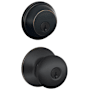 Schlage Plymouth Single Cylinder Keyed Entry Door Knob Set and Deadbolt Combo Aged Bronze