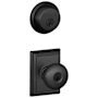Schlage Plymouth Single Cylinder Keyed Entry Door Knob Set and Deadbolt Combo with Addison Rose Matte Black