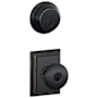 Schlage Plymouth Single Cylinder Keyed Entry Door Knob Set and Deadbolt Combo with Addison Rose Aged Bronze