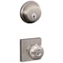Schlage Plymouth Single Cylinder Keyed Entry Door Knob Set and Deadbolt Combo with Collins Rose Satin Nickel