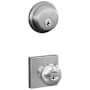 Schlage Plymouth Single Cylinder Keyed Entry Door Knob Set and Deadbolt Combo with Collins Rose Satin Chrome