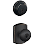 Schlage Plymouth Single Cylinder Keyed Entry Door Knob Set and Deadbolt Combo with Greenwich Rose Aged Bronze