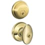 Schlage Siena Single Cylinder Keyed Entry Door Knob Set and Deadbolt Combo Lifetime Polished Brass