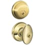 Schlage Siena Single Cylinder Keyed Entry Door Knob Set and Deadbolt Combo Polished Brass