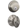 Schlage Siena Single Cylinder Keyed Entry Door Knob Set and Deadbolt Combo Satin Nickel