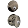 Schlage Siena Single Cylinder Keyed Entry Door Knob Set and Deadbolt Combo Antique Pewter