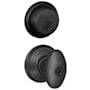 Schlage Siena Single Cylinder Keyed Entry Door Knob Set and Deadbolt Combo Matte Black