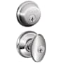 Schlage Siena Single Cylinder Keyed Entry Door Knob Set and Deadbolt Combo Bright Chrome