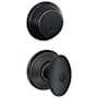 Schlage Siena Single Cylinder Keyed Entry Door Knob Set and Deadbolt Combo Aged Bronze