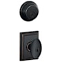 Schlage Siena Single Cylinder Keyed Entry Door Knob Set and Deadbolt Combo with Addison Rose Aged Bronze