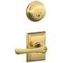 Schlage Avila Single Cylinder Keyed Entry Door Lever Set and Deadbolt Combo with Addison Rose Polished Brass