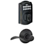 Schlage Camelot Single Cylinder Electronic Keypad Deadbolt with Passage Accent Lever Aged Bronze