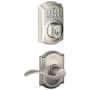 Schlage Camelot Single Cylinder Electronic Keypad Deadbolt with Passage Accent Lever and Decorative Camelot Trim Satin Nickel