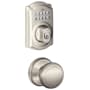 Schlage Camelot Single Cylinder Electronic Keypad Deadbolt with Passage Andover Knob Satin Nickel