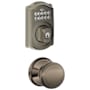 Schlage Camelot Single Cylinder Electronic Keypad Deadbolt with Passage Andover Knob Antique Pewter