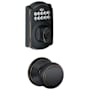 Schlage Camelot Single Cylinder Electronic Keypad Deadbolt with Passage Andover Knob Aged Bronze
