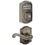 Schlage Camelot Single Cylinder Electronic Keypad Deadbolt with Passage Flair Lever and Decorative Camelot Trim Antique Pewter