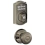 Schlage Camelot Single Cylinder Electronic Keypad Deadbolt with Passage Georgian Knob Antique Pewter