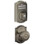 Schlage Camelot Single Cylinder Electronic Keypad Deadbolt with Passage Georgian Knob and Decorative Camelot Trim Antique Pewter