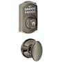 Schlage Camelot Single Cylinder Electronic Keypad Deadbolt with Passage Siena Knob Antique Pewter