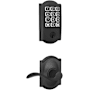 Schlage Arrive Keyless Entry Deadbolt and Accent Lever Combo Pack with Decorative Camelot Trim Matte Black