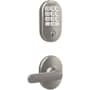 Schlage Arrive Keyless Entry Deadbolt and Davlin Lever Combo Pack with Decorative Remsen Trim Satin Nickel