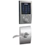 Schlage Connect Century Touchscreen Electronic Deadbolt with Z-Wave Plus Technology and Passage Accent Lever and Decorative Century Trim Satin Chrome