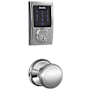 Schlage Connect Century Touchscreen Deadbolt with Built-in Alarm and Passage Andover Knob Bright Chrome