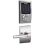 Schlage Connect Century Touchscreen Electronic Deadbolt with Z-Wave Plus Technology and Passage Broadway Lever and Decorative Century Trim Bright Chrome