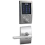 Schlage Connect Century Touchscreen Electronic Deadbolt with Z-Wave Plus Technology and Passage Latitude Lever and Decorative Century Trim Satin Chrome