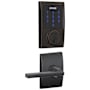 Schlage Connect Century Touchscreen Electronic Deadbolt with Z-Wave Plus Technology and Passage Latitude Lever and Decorative Century Trim Aged Bronze