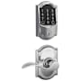 Schlage Encode WiFi Enabled Electronic Keypad Deadbolt and Accent Lever Set with Camelot Trim Bright Chrome