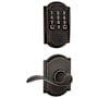 Schlage Encode WiFi Enabled Electronic Keypad Deadbolt and Accent Lever Set with Camelot Trim Aged Bronze