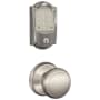 Schlage Encode WiFi Enabled Electronic Keypad Deadbolt with Camelot Trim and Andover Knob Set Satin Nickel