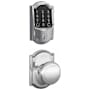 Schlage Encode WiFi Enabled Electronic Keypad Deadbolt and Andover Knob Set with Camelot Trim Bright Chrome