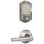 Schlage Encode Camelot WiFi Enabled Electronic Keypad Deadbolt with Passage Broadway Lever Satin Nickel