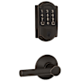 Schlage Encode Camelot WiFi Enabled Electronic Keypad Deadbolt with Passage Broadway Lever Aged Bronze