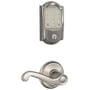 Schlage Encode WiFi Enabled Electronic Keypad Deadbolt with Camelot Trim and Flair Lever Set Satin Nickel