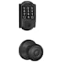 Schlage Encode WiFi Enabled Electronic Keypad Deadbolt with Camelot Trim and Georgian Knob Set Matte Black