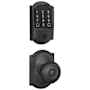 Schlage Encode WiFi Enabled Electronic Keypad Deadbolt and Georgian Knob Set with Camelot Trim Matte Black
