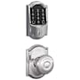 Schlage Encode WiFi Enabled Electronic Keypad Deadbolt and Georgian Knob Set with Camelot Trim Bright Chrome