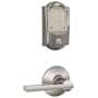 Schlage Encode Camelot WiFi Enabled Electronic Keypad Deadbolt with Passage Latitude Lever Satin Nickel