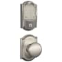 Schlage Encode WiFi Enabled Electronic Keypad Deadbolt and Plymouth Knob Set with Camelot Trim Satin Nickel
