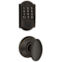 Schlage Encode WiFi Enabled Electronic Keypad Deadbolt with Camelot Trim and Siena Knob Set Aged Bronze