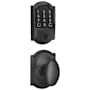 Schlage Encode WiFi Enabled Electronic Keypad Deadbolt and Siena Knob Set with Camelot Trim Matte Black
