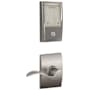 Schlage Encode Century WiFi Enabled Electronic Keypad Deadbolt with Passage Accent Lever and Decorative Century Trim Satin Nickel