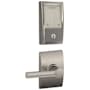 Schlage Encode WiFi Enabled Electronic Keypad Deadbolt and Broadway Lever Set with Century Trim Satin Nickel